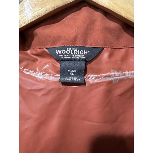 Woolrich Orange Men’s XL Rain Jacket Zip Up Hooded - Picture 5 of 11